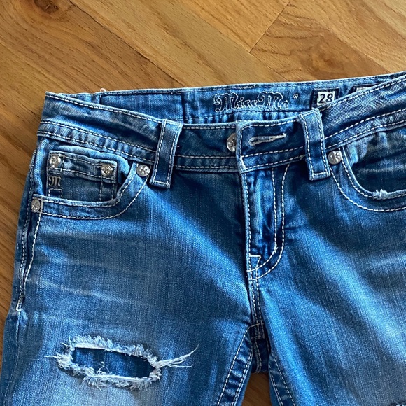 Miss Me Light Blue Distressed Skinny Jeans - Picture 2 of 8